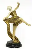Théophile François Somme, Théophile Somme (French, 1871, a gilt-bronze and marble figure of a ballerina