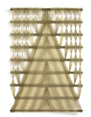 Peter Collingwood, Peter Collingwood (1922-2008) 'M.72 No.3' a microgauze wall hanging, of woven cream linen and steel