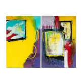 Paul Ecke, The House Party (Diptych), acrylic on two canvases