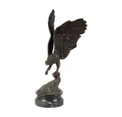 Jules Moigniez, Eagle, bronze, mounted to marble plinth