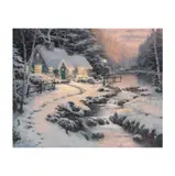 Thomas Kinkade, Evening Glow, embellished giclee print on canvas