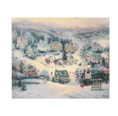 Thomas Kinkade, St. Nicholas Circle, embellished giclee print on canvas
