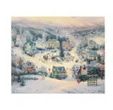 Thomas Kinkade, St. Nicholas Circle, embellished giclee print on canvas