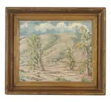 Paul Grimm, Trees in Foothill Landscape, oil on board
