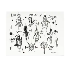 Gary Baseman, Lick Me Love Me Squeeze Me, ink on paper