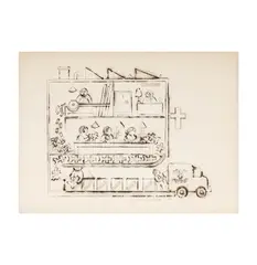Barton Lidice Beneš, Cross Express, 1969, ink on paper