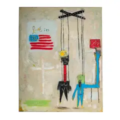 Laurent Proneur, Lost in America, mixed media on canvas