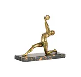 Dimitri H. Chiparus, Dancer, gilt bronze, mounted to black marble plinth