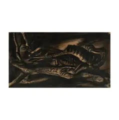 Untitled by Francis De Erdelyi, charcoal and watercolor on sepia-colored paper, offered Jun 2025