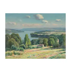 Frank A. Barney, Untitled (Lake Landscape), oil on canvas