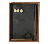 Christel Dillbohner, The Honey Hunter Weighed in The Balances, mixed media assemblageun