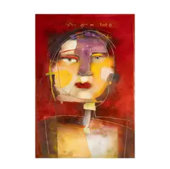 Terri Hallman, Untitled (Abstract Face), mixed media on paper