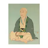 Paul Jacoulet, Viellard au Chapelet (Old Man with Rosary), color woodblock print on paper
