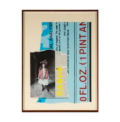 Pink Girl by Paul Sanford Dillon, 1980, mixed media with collage on paper, offered Jun 2025