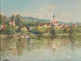 Jean Kevorkian, Vetheuil - Vu de Lavacourt, 1985, oil on canvas