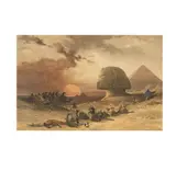 David Roberts, Approach of the Simoom, Desert of Gizeh, color lithograph