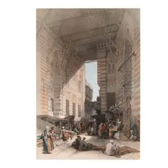 David Roberts, Bazaar of the Silk Mercers, Cairo, color lithograph