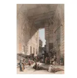 David Roberts, Bazaar of the Silk Mercers, Cairo, color lithograph