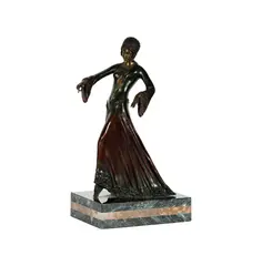 : Female Figurebronze, mounted to by Demetre H. Chiparus, marble plinth; inscirbed "DH CHiparis" in casting (no foundry mark or, offered Jun 2025