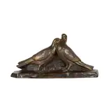 Giuseppe D'aste, Pair of Lovebirds, patinated bronze