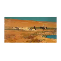 Frank Tenney Johnson, By a Desert Water Hole, 1933, oil on canvas