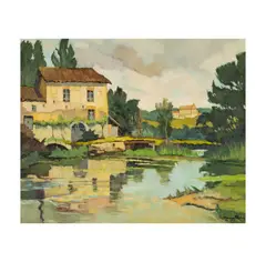 Georges Charles Robin, Moulin de Saint Macoux, oil on canvas