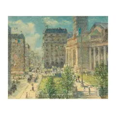 Tom Perkinson, New York City Library, oil on canvas