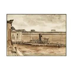 Reginald Marsh, Tugboat, watercolor on paper