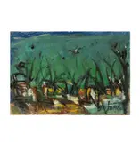Marcel Janco, Untitled (Landscape), oil on board