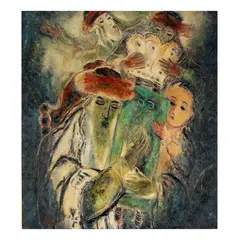 Crowning of the Torah by Reuven Rubin, 1968, oil on canvas, offered Jun 2025