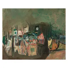 Zvi Meirovich, Untitled (Landscape), oil on board