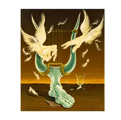 Baruch Elron, Untitled (Harp), oil on panel