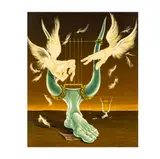Baruch Elron, Untitled (Harp), oil on panel