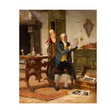 The Prying Maid by Vincent G. Stiepevich, oil on canvas, relined, offered Jun 2025