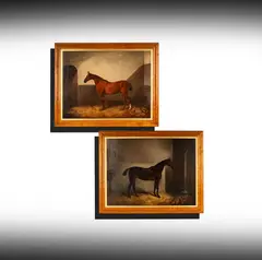John Alfred Wheeler, Two Works (Horses), each oil on canvas, relinedeach