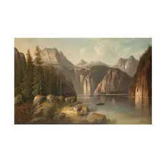 Adelsteen Normann, Mountain Lake Landscape, oil on canvas