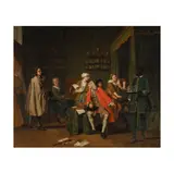 Jan Josef Horemans, Interior with Figures, oil on canvas, relinedun
