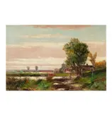 Abraham Hulk II, Figure in a Landscape with Distant Village, oil on canvas