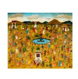 Rafael Rodriguez Contreras, Untitled (Figures in Landscape), oil on metal