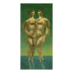 Flavio Cabral, Two Women, oil on