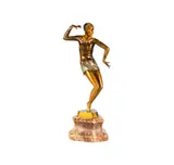 Ferdinand Preiss, Dancer, cold-painted bronze, mounted to marble plinth