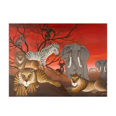 Gustavo Novoa, Cast on Red Sunset, oil on panel