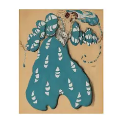 Léon Bakst, Costume for La Legende de Joseph, gouche and silver paint over charcoal on paper