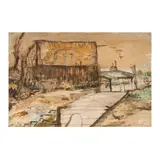Jon Serl, Duck Blind, oil on board