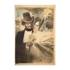 Charles Lucien Léandre, Les Amoureux, lithographic poster