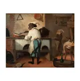 Alexandre-Gabriel Decamps, Monkey Chefs, oil on wood panelframed with carved giltwood