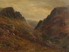 William Baptiste Baird, Mountain Landscape with Deer, 1886, oil on canvas