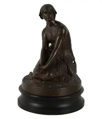Henri Chapu, Joan of Arc, patinated bronze, mounted to plinth