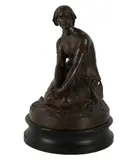 Henri Chapu, Joan of Arc, patinated bronze, mounted to plinth