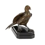 Jules Moignez, Pheasant, bronze, mounted to stepped slate plinth